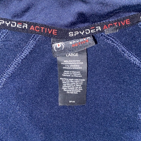 Spyder Active long sleeve Navy shirt size large 1/4 zip - Picture 4 of 4
